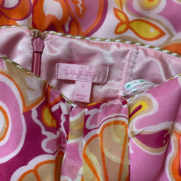 Lilly Pulitzer pink strapless dress with halter ties women size 2 - Picture 4 of 6